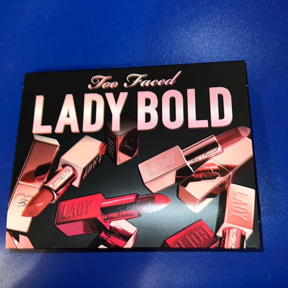 New Too Faced Lady Bold Lipstick 4 pod Sample Card